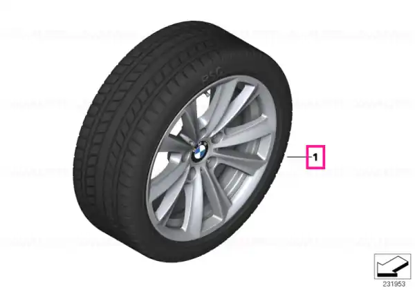 Roată completă de iarnă - V-Spoke 236 cu anvelopa Pirelli W210 Sottozero S2 - 225/55R17 97H - BMW Seria 5 F10/F11 Ofertă exclusivă