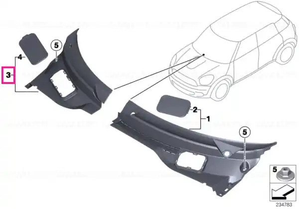 Capac plinta fata stang - BMW - Mini Reducere specială