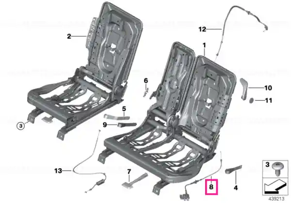 Backrest, remote release, right - BMW Ofertă de sezon