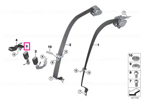 Ofertă exclusivă Lower strap, rear SCHWARZ - BMW