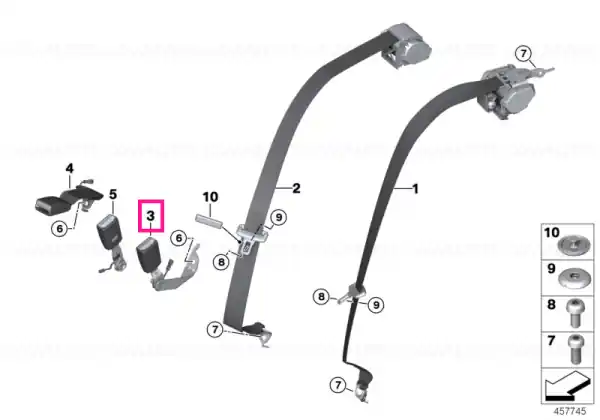 Lichidare de stoc Curea inferioara spate stang SCHWARZ - BMW