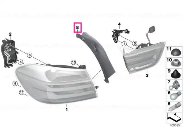 Ornament jgheab scurgere dreapta - BMW Retur ușor
