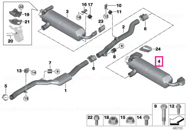 Rear silencer with exhaust flap - BMW Comandă acum