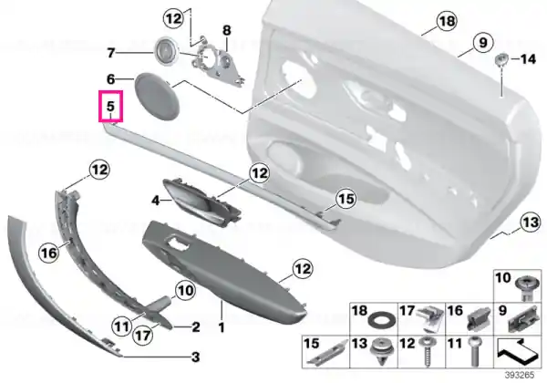 Disponibil imediat Accent strip, rear left SW/HOCHGLANZ - BMW