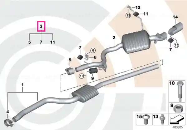 Installation kit for rear silencer VALUE LINE - BMW Ofertă