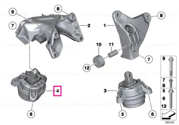 Cel mai vândut Suport motor dreapta - BMW