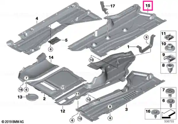 Ieftin Underbody panelling, side on left - BMW