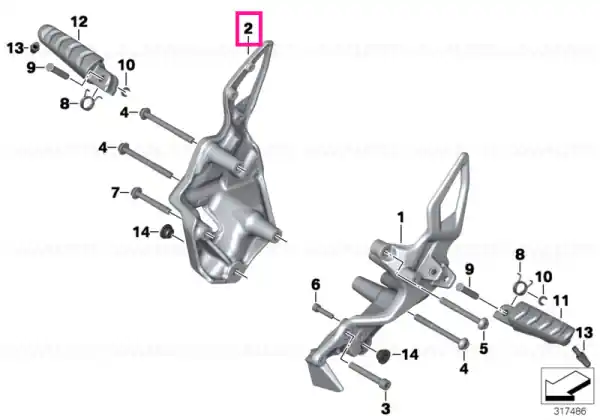 Footpeg plate right - BMW Motorrad Ofertă exclusivă