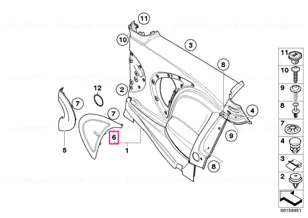 Ofertă de sezon Capac difuzor stânga SCHWARZ - BMW - Mini
