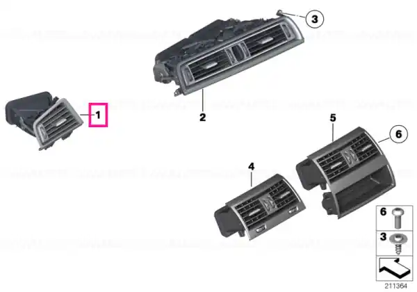 Preț mic Fresh air grille, right - BMW