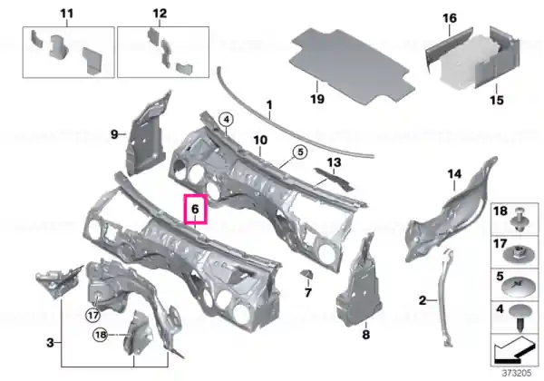 Upper sound insulating dash panel LHD - BMW Ieftin