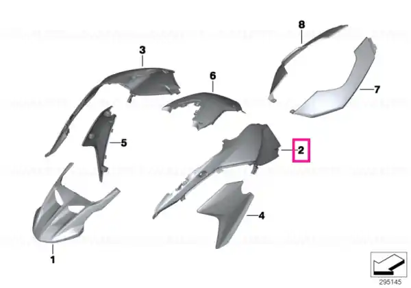 Discount Fairing side panel, front left BLACK-STORM - BMW Motorrad