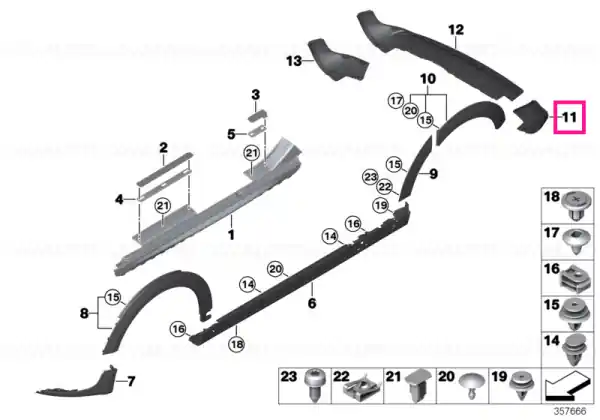 Black band, rear lower left - BMW - Mini Reducere de preț