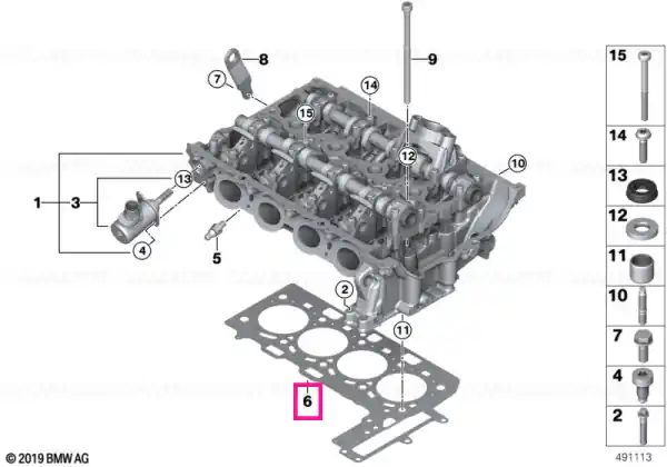 Reducere extra Garnitură chiuloasă fără azbest 1,00MM (+0,3) - BMW