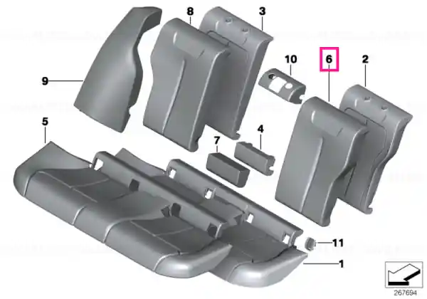 Preț mic Capac spătar piele stânga OYSTER - BMW