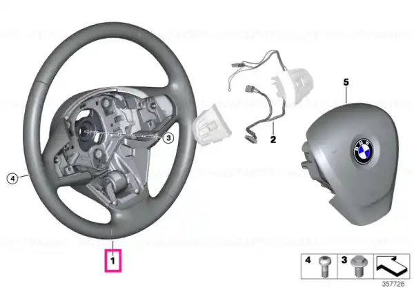 Ieftin Steering wheel, leather - BMW