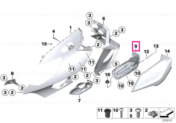 Reducere de preț Base plate wind deflector right - BMW Motorrad