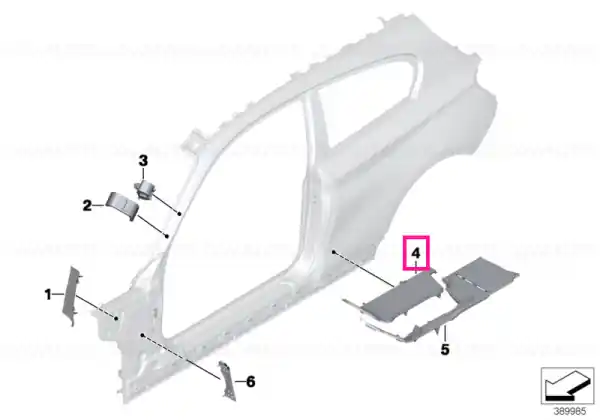 Plată sigură Moulded part f column B, interior right - BMW