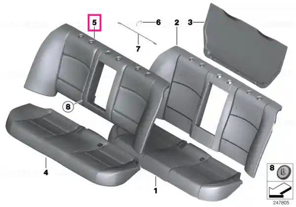 Reducere extra Capac spătar piele SCHWARZ - BMW