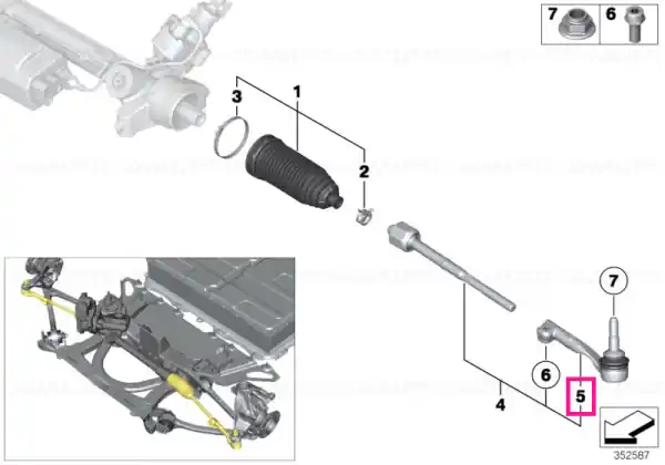 Ball joint, right - BMW Retur gratuit