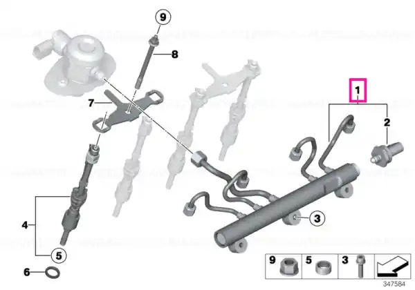 Retur ușor Injection tube 5-8 - BMW