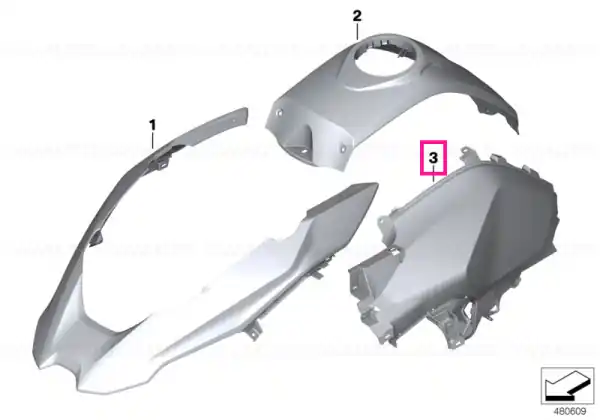 Tapiterie rezervor, dreapta GREY - BMW Motorrad Cumpărături sigure