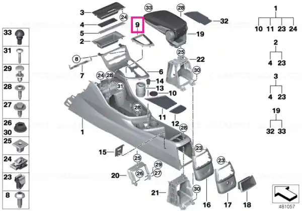 Lichidare de stoc Capac palan selector viteze - BMW