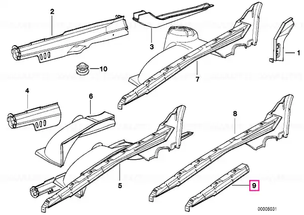 Super ofertă Section of left reinforcement - BMW