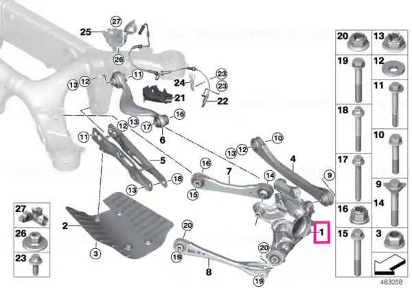 Wheel carrier, rear left - BMW Cumpără online