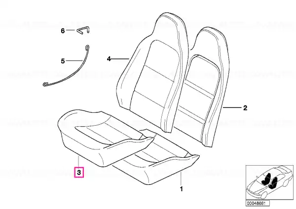 Capac scaun piele ALBASTRU V3,V4PB BLAU - BMW Noutate