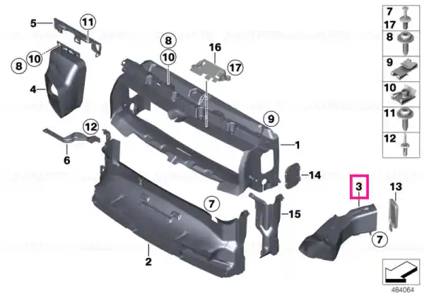 Air duct, brake, right - BMW Comandă acum