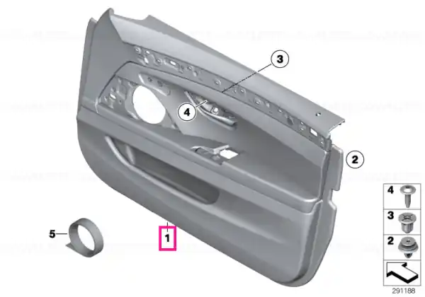 Ofertă limitată Panou ornament ușă față stânga SCHWARZ - BMW