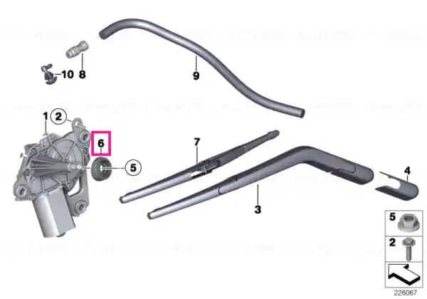 Grommet f rear window wiper motor - BMW - Mini Noutate