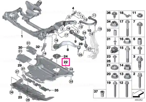 Stiffening plate with cross-member - BMW Preț promoțional