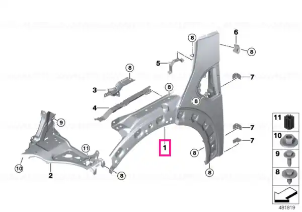 Side panel, front left - BMW - Mini Reducere extra