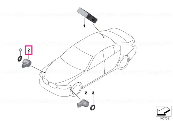 Plată securizată Ultrasonic sensor, Blue stone WC2Y - BMW