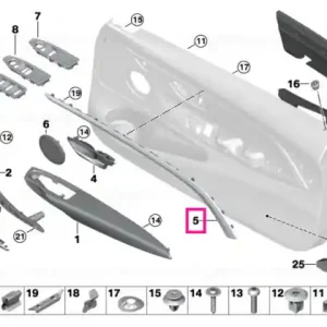 Accent strip, front right SCHWARZ CHROM - BMW Discount
