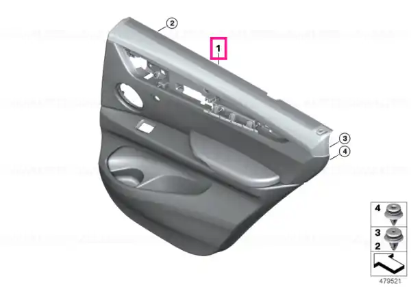 Cumpărături sigure Door lining leather rear right CANBERRABEIGE - BMW