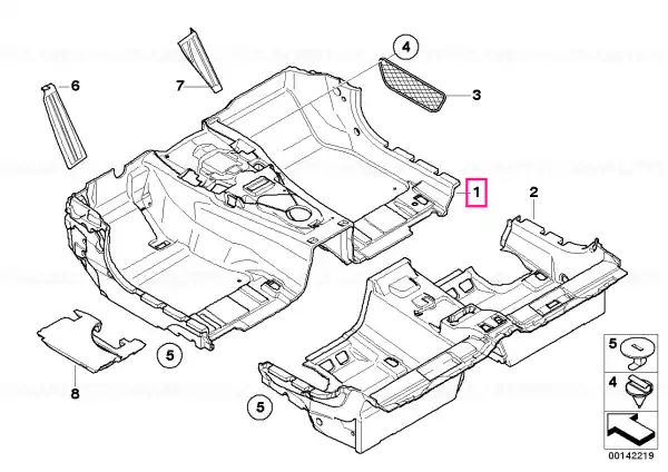 Transport gratuit Floor trim, front CHATEAU - BMW