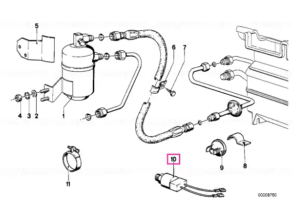 Retur ușor Safety pressure switch R12/R134A - BMW