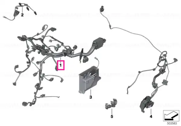 Ieftin Wiring harness, engine, injector module - BMW