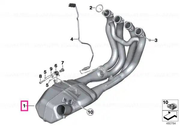 Exhaust manifold with front silencer - BMW Motorrad Livrare expres