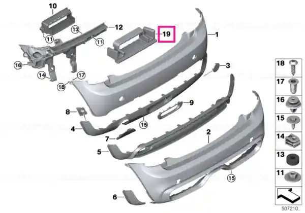 Garnitură ventilație spate - BMW - Mini Discount