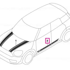 Bandă ornament dreapta SCHWARZ - BMW - Mini Calitate înaltă