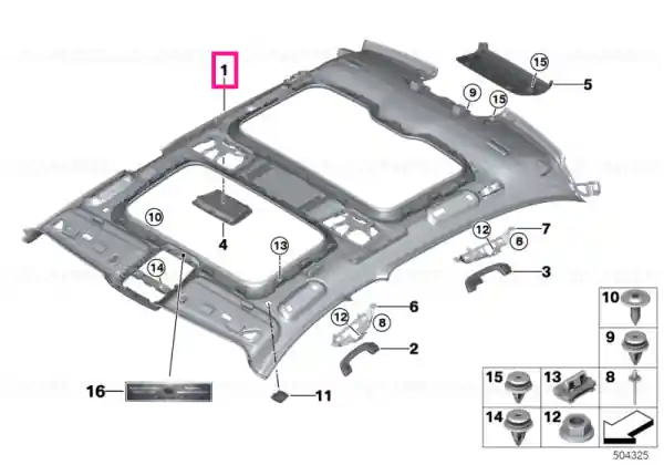 Roofliner panorama glass roof Alcantara MOKKA - BMW Ofertă exclusivă