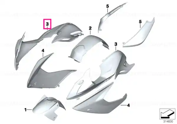 Preț promoțional Fairing side section, top left MONOLITH MATT - BMW Motorrad