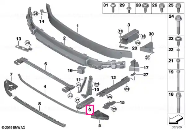 Reducere Deformation element, front lower left - BMW - Mini