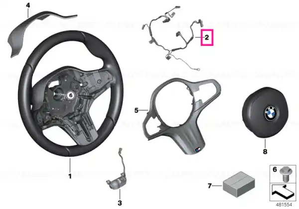 Plată securizată connecting line, steering wheel - BMW