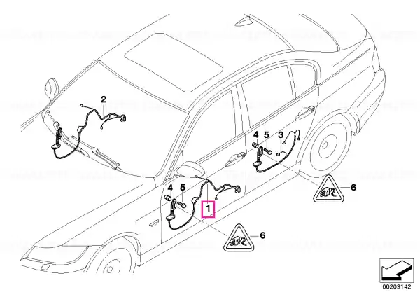Wiring set, door, co-driver - BMW Lichidare de stoc