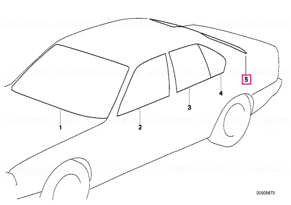 Rear window green w. antenne - BMW Transport gratuit